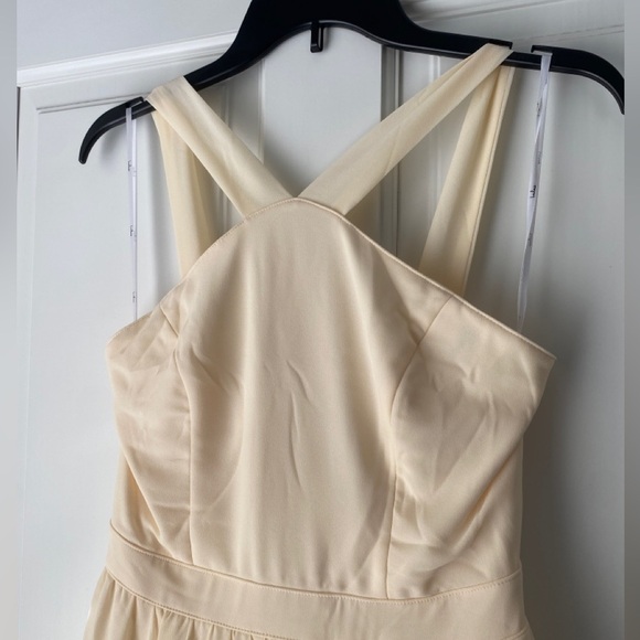 Lulu’s Ivory Dress - small - bridesmaid formal high neck halter top - Picture 1 of 8